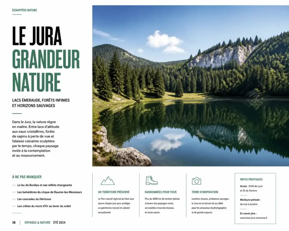 Destination idéale vacances en famille France : paysage de lac dans le Jura