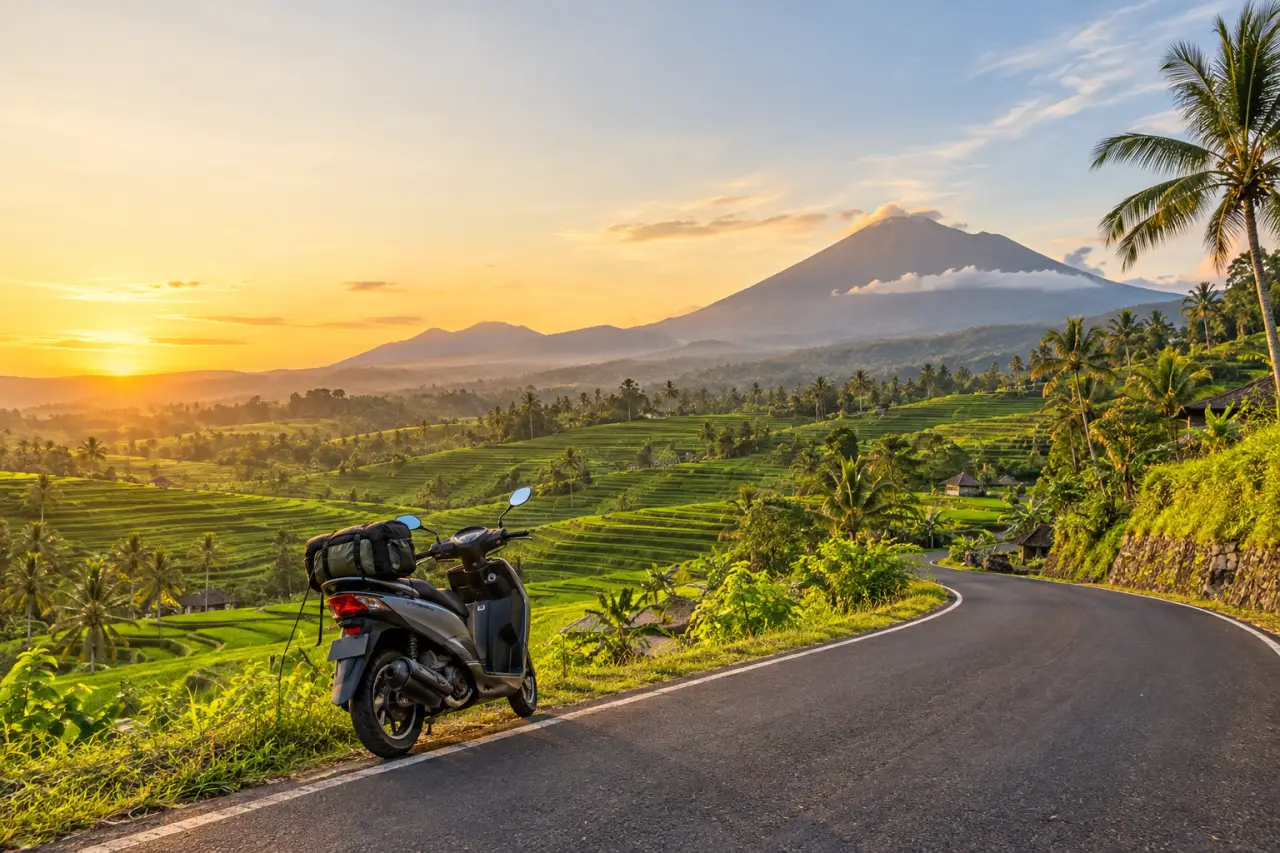 Road trip Indonésie à scooter entre rizières et volcans de Bali