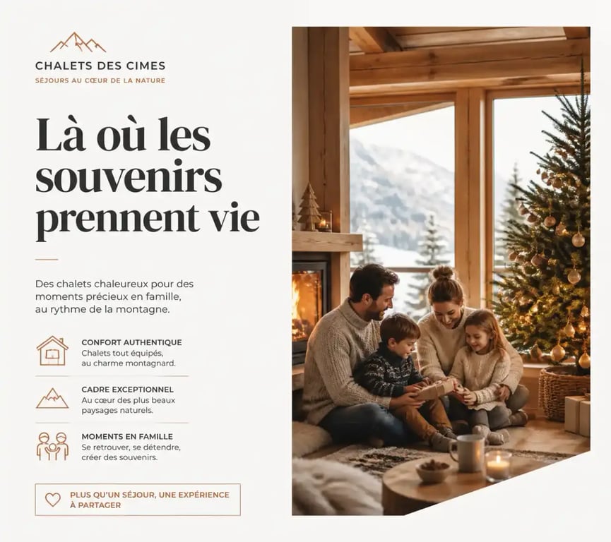 Séjour en famille pour Noël dans un chalet confortable