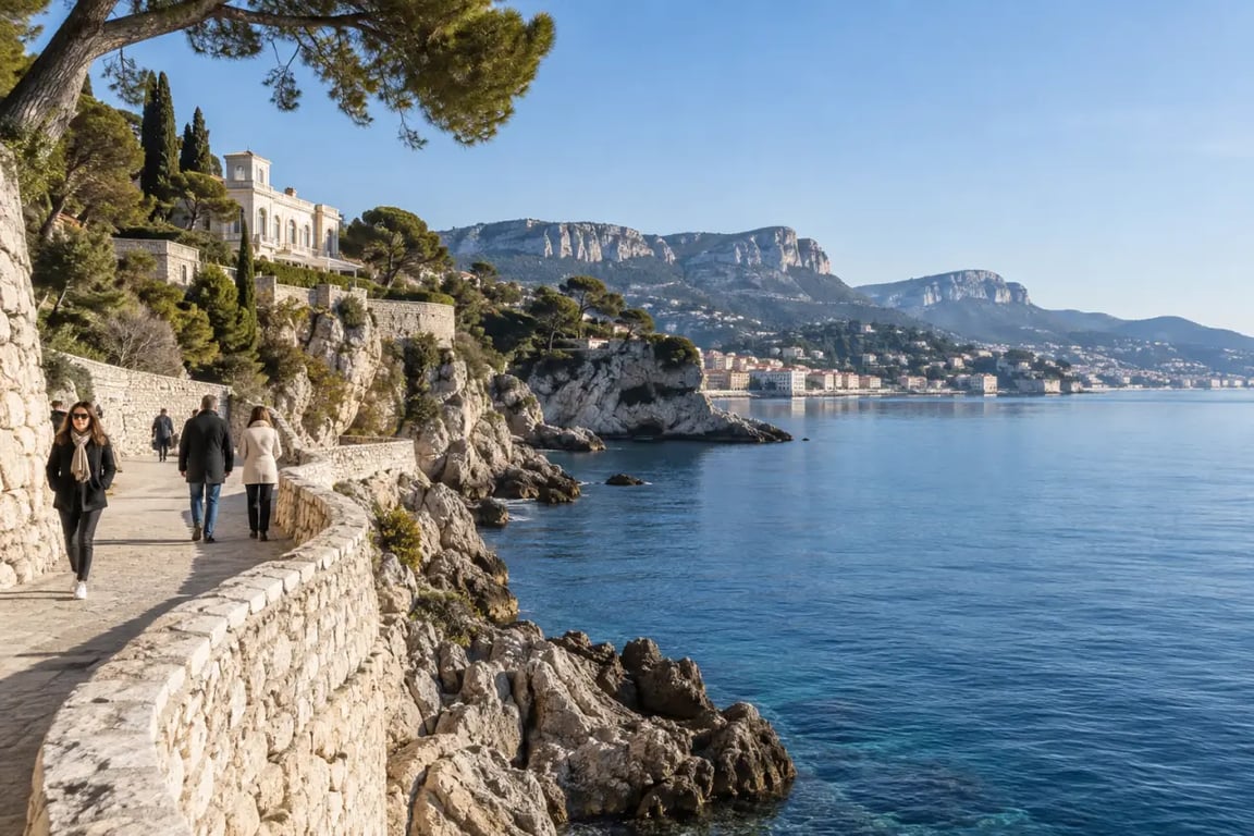 France en hiver sur le littoral méditerranéen près de Nice