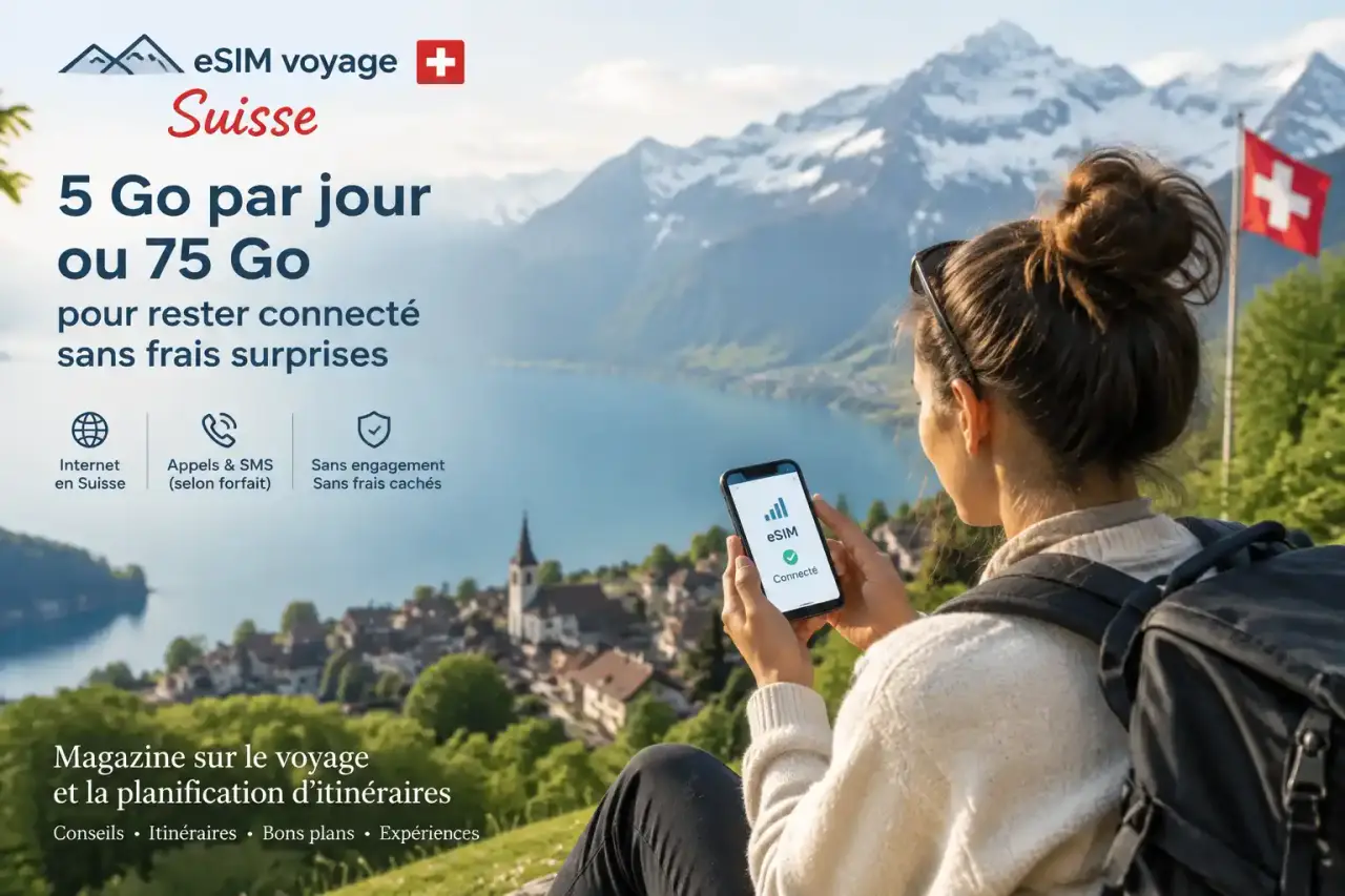 eSIM voyage Suisse : 5 Go par jour ou 75 Go pour rester connecté sans frais surprises