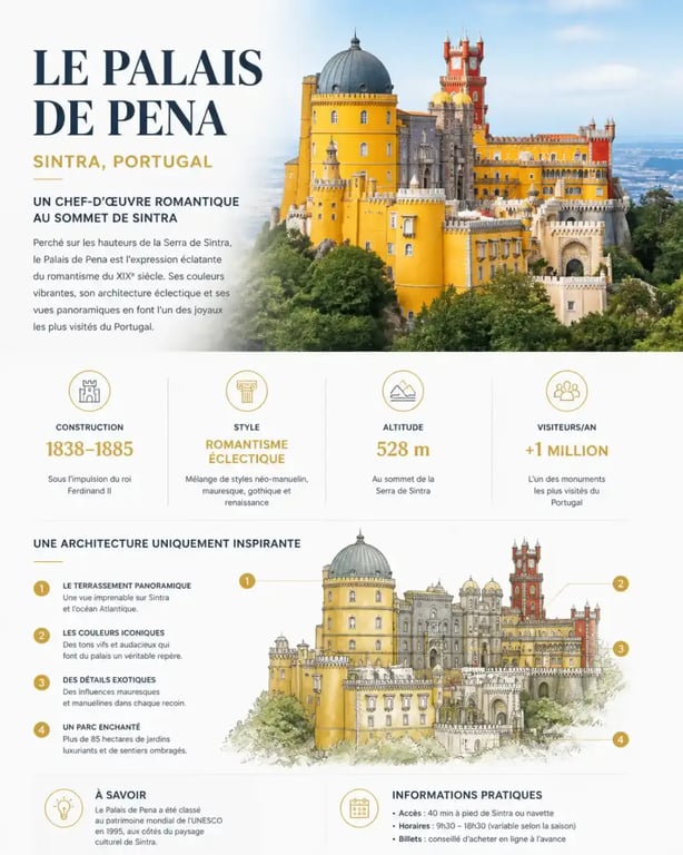 Itinéraire Portugal : le palais de Pena à Sintra, étape incontournable