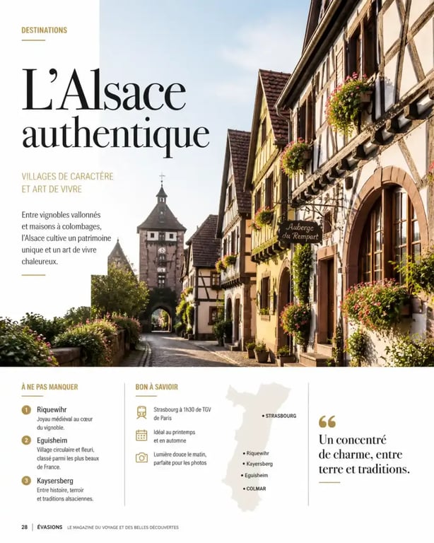 Destination idéale vacances en famille France : village alsacien traditionnel
