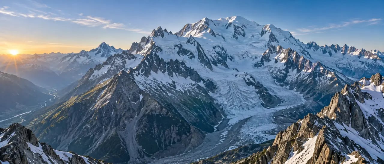 Le Mont Blanc, une des plus belles montagnes de France, vu depuis Chamonix