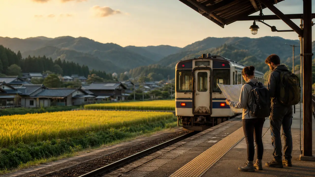 Paysage cinématographique au Japon pour illustrer un itinéraire hors Shinkansen