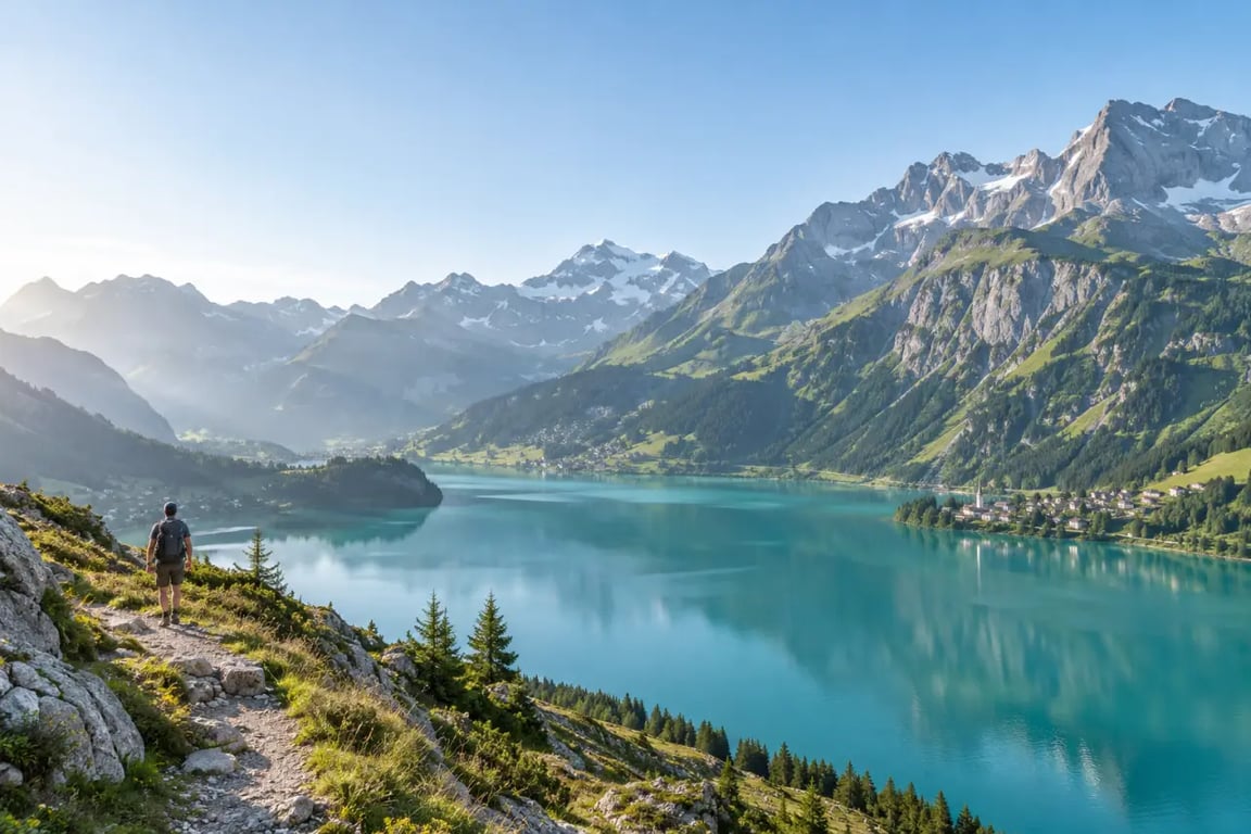 Les plus belles regions de france : lac et sommets des Alpes en Savoie